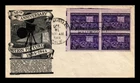 DR JIM STAMPS US COVER MOTION PICTURES FDC SCOTT 926 BLOCK OF 4 ANDERSON CACHET