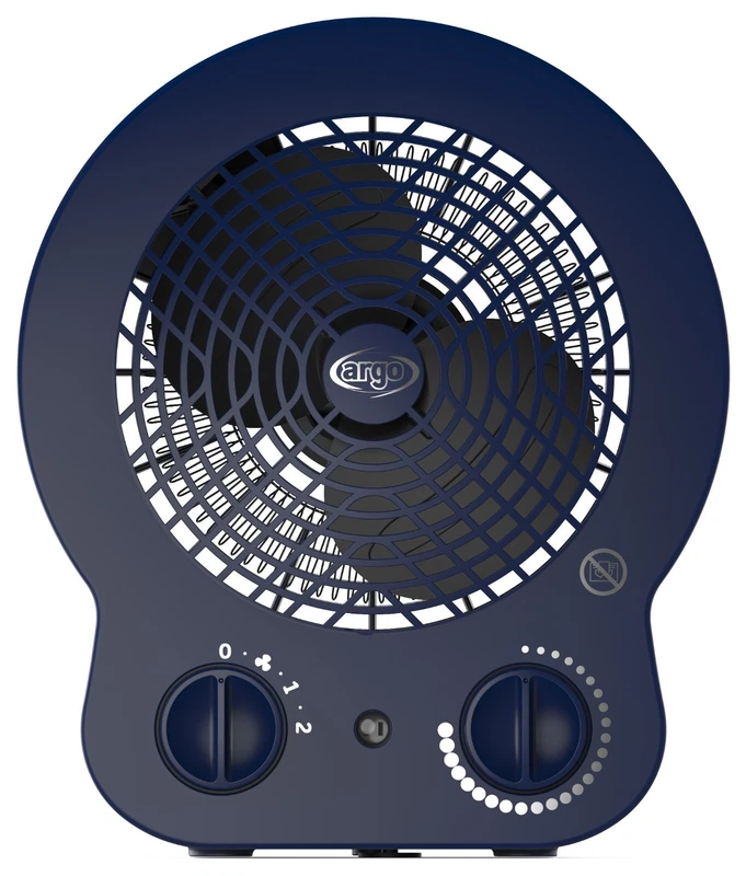 Stufetta Elettrica Termoventilatore ARGO Blu Caldo 2000 Watt Stufa Casa Bagno, fotografia 2 di 8