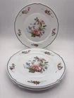 4 Pc Arcopal Dinner Plates Provincial Pattern Milk Glass Floral France Vintage
