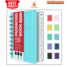 Password Book with Individual Alphabetical Tabs, 4"X5.5" Small Password Notebook