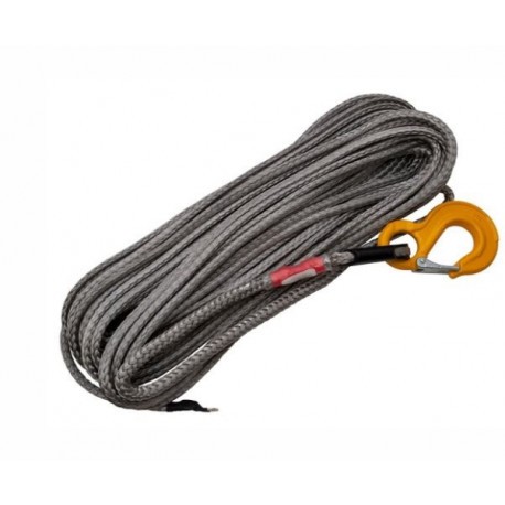 Corde de treuil Dyneema DB1357 en fibre synthétique grise de 12 mm x 28 m
