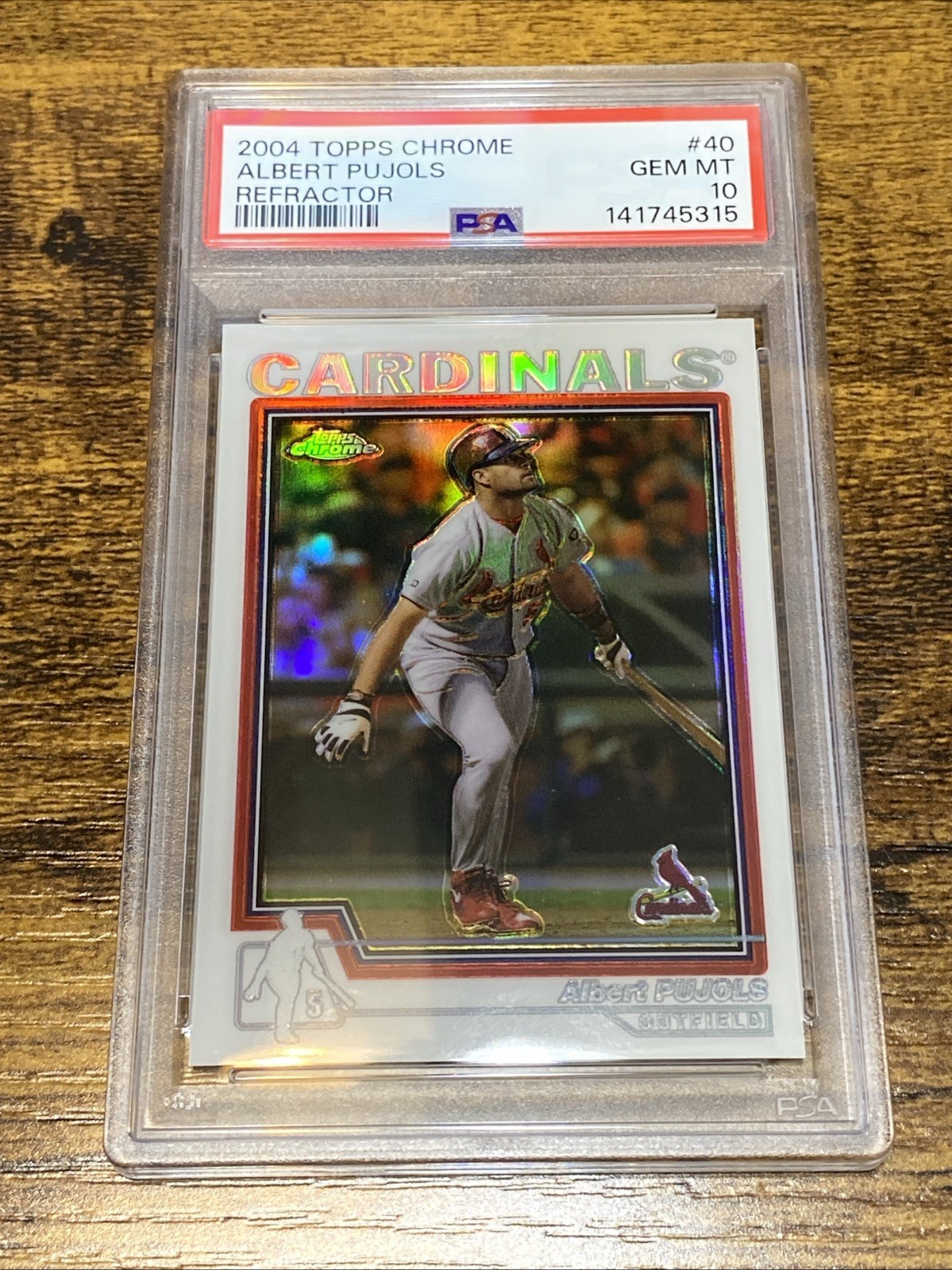 2004 Topps Chrome Albert Pujols Refractor #40 Cardinals PSA 10