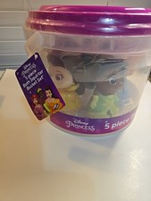 Disney Princess New 5 Piece Bath Squirter Bucket Set Bath Toy Appro.5 In Tall
