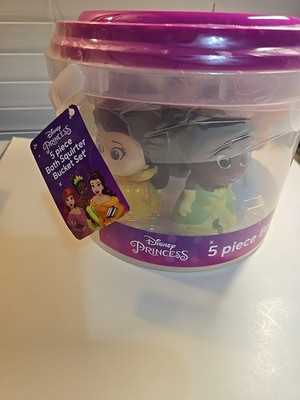 Disney Princess New 5 Piece Bath Squirter Bucket Set Bath Toy Appro.5 In Tall
