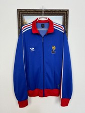 Vintage Adidas Originals France Football Jacket Soccer Mens Track Top Blue Sz L