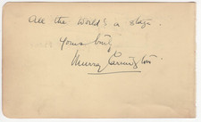 Murray Carrington & Acton Bond Signed Page / Autographed Stage Actor