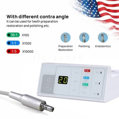 SANDENT Dental Brushless LED Electric Micro Motor 4 Holes 1:1/1:5/16:1 E-Type