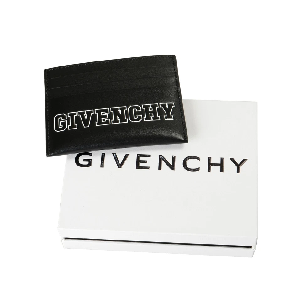 Estuche para tarjetas Givenchy para hombre negro 100 % cuero con estampado de logotipo Foto 4 de 4