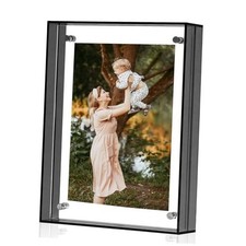 Picture Frame - Stunning Color Acrylic Photo Frame - Use as 5x5, 4x6 5x7 Black