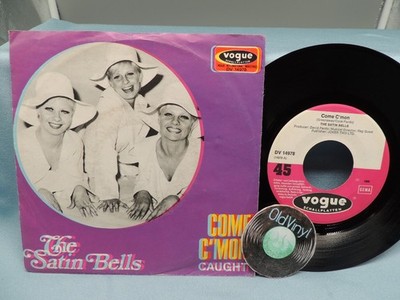 7'' Single THE SATIN BELLS Come C'mon / Caught 1969 MISSPRINT Cover | M- to EX