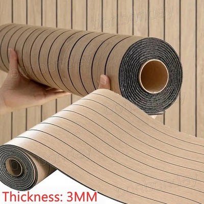 5X 3M Selbstklebende Wandpaneele aus Holzlamellen 3D Effekt einfache DIY Tapete