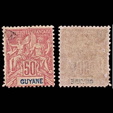 6576 French Guiana SG48 50C Blue & Carmine 1892. Sc#46 Mi39 Mint MNH. C£15
