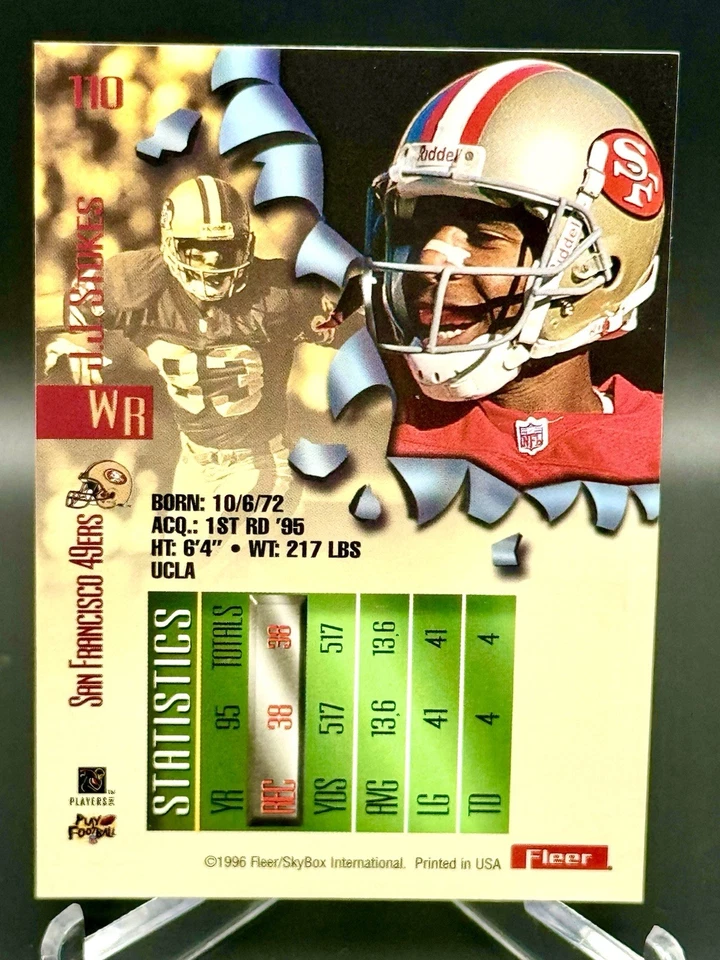 1996 Fleer Metal - J.J. Stokes #110 - Image 2 of 2