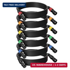 6 Pack 25ft Color-Coded XLR Cables Male to Female , OFC Microphone Cable for Re