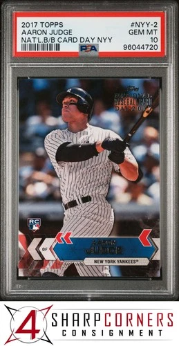 2017 TOPPS NATIONAL BASEBALL CARD DAY YANKEES #NYY-2 AARON JUDGE RC PSA 10