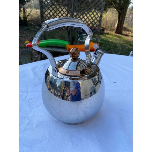 IL Mulino New York, 18/10 Stainless Steel Whistling Tea Pot 6.5 in tall VGUC - Picture 6 of 16