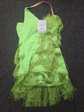 DanceandSway Lime Green Fringe Latin Dance Dress Costume Women  s Size Insert...