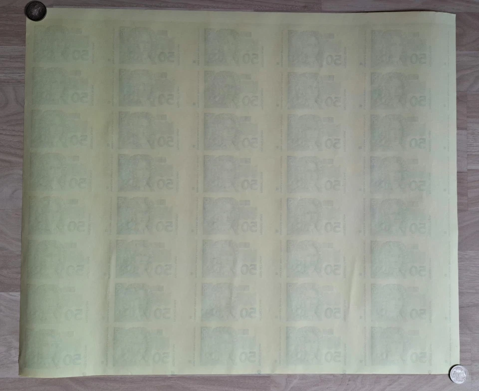 Croacia P31t (ANVERSO)(U) Hoja Sin Cortar de 48 x 50 Kuna Billetes Foto 3 de 3