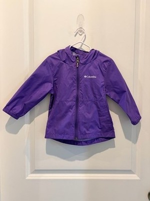 Columbia Toddler Girls Purple Hooded Rain Jacket   Size 2T
