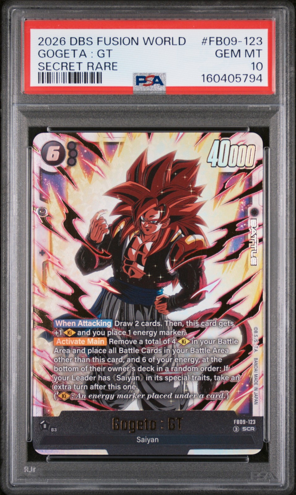 2026 DRAGON BALL SUPER CARD GAME FUSION WORLD DUAL EVOLUTION GOGETA GT PSA 10