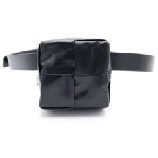Bottega Veneta Cassette Maxi Intrecciato Belt Waist Back Black Leather Used dd7f