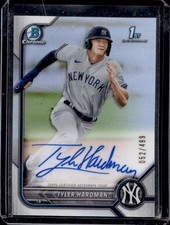 2022 Bowman Tyler Hardman Chrome Prospect Auto Autograph Refractor #/499 Yankees