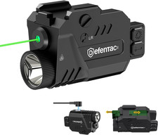 Pistol Laser Light Combo 800 Lumens, Strobe Tactical Flashlight with Green Beams