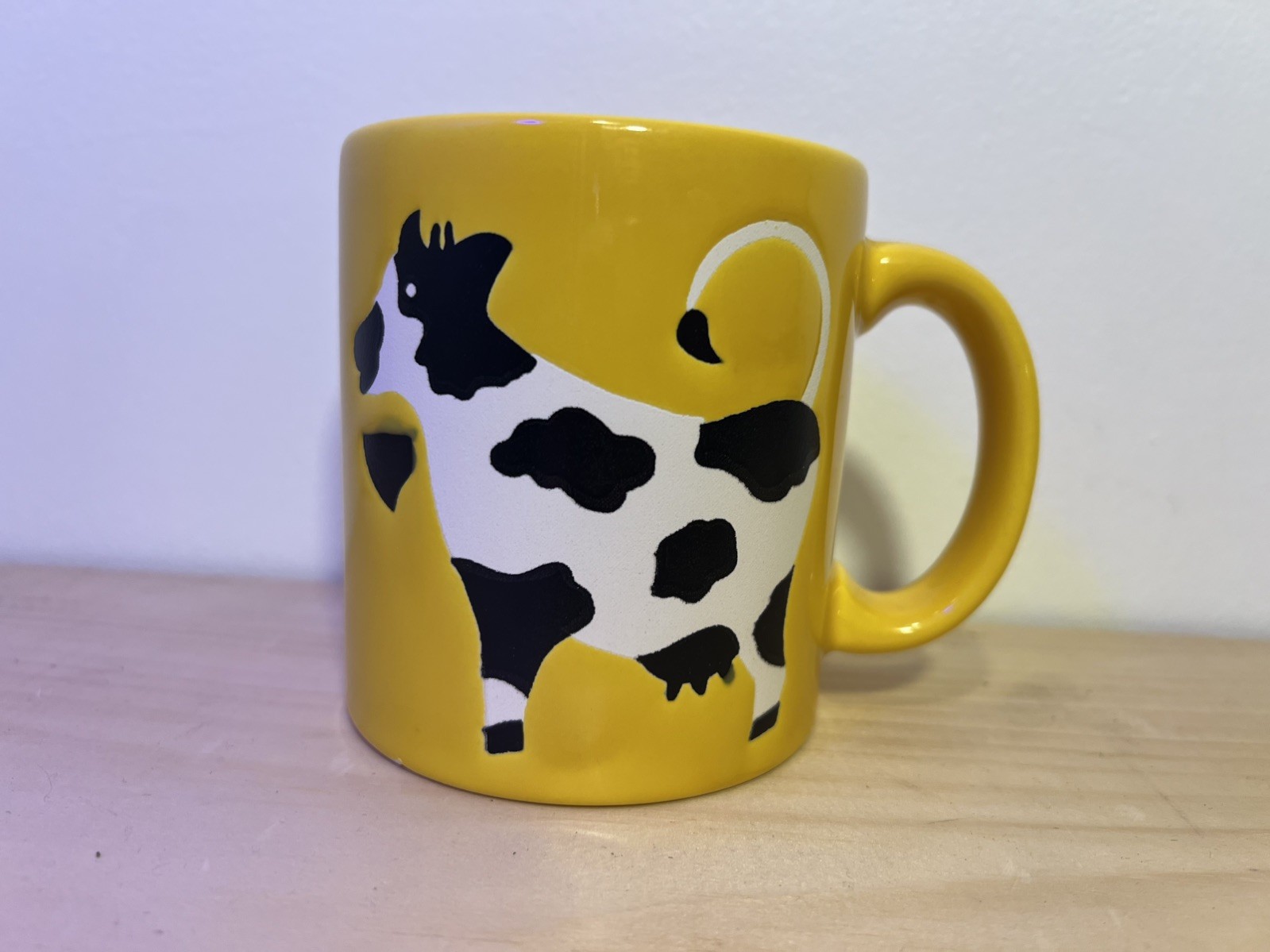Vtg Waechtersbach W Germany Mug B&W Cows Yellow RARE