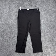 Chicos So Slimming Black Preppy High Rise Cropped Pull On Pants Women s 10