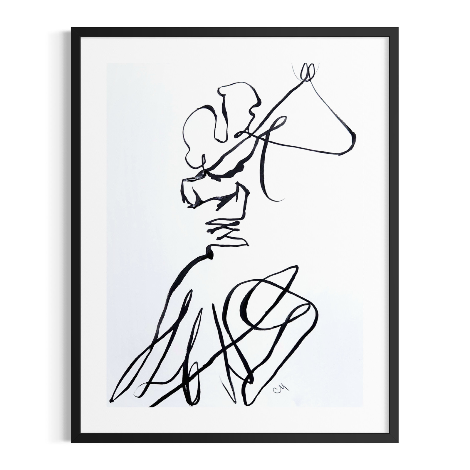 Figuras expresionistas contemporáneas originales 9x12 pintura bailando