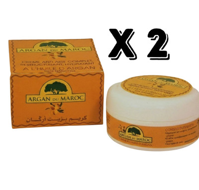 2 Set Moroccan Argan Oil Anti-Ageing Face Body Cream Women Skin  كريم زيت اركان