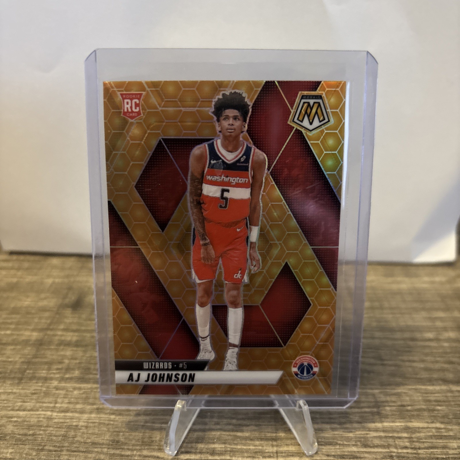 2024-25 Panini Mosaic - Rookies AJ Johnson #215 Honeycomb Mosaic Prizm (RC)