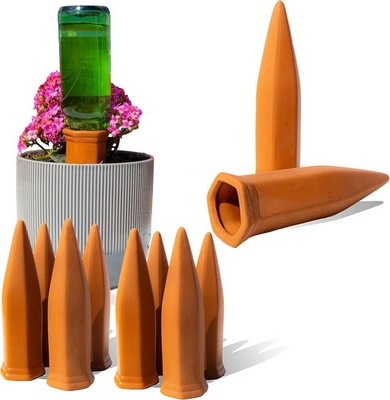 10-Pack Natural Self Watering Spikes - Terracotta - Automatic Plant Waterer 