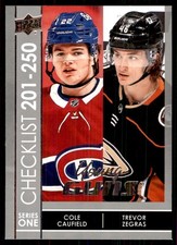 2021-22 Upper Deck Young Guns Checklist (Cole Caufield/Trevor Zegras) RC