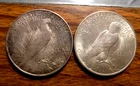 PEACE SILVER DOLLARS COLLECTORS LOT 22 D AND 22 P UNCS 90% SILVER DOLLARS