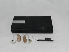Starkey Z Series i110 Hearing Aids Right & Left Pair Tested Working With Case