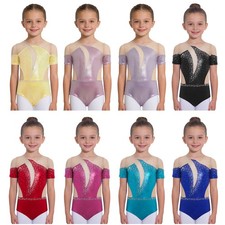 Kids Girls Leotard One Piece Dancewear Ballerina Bodysuit Competition Costume
