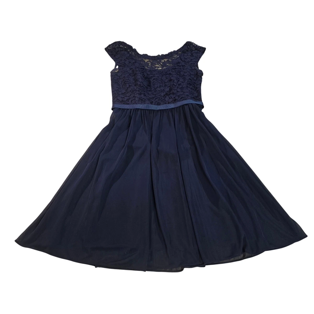 chinese dress ladies Wedtrend Women Dark Blue Bridesmaid Dress with Lace Up Back Spaghetti Straps A Line Long Wedding Guest Dress, Dark Blue / US8 main image 1