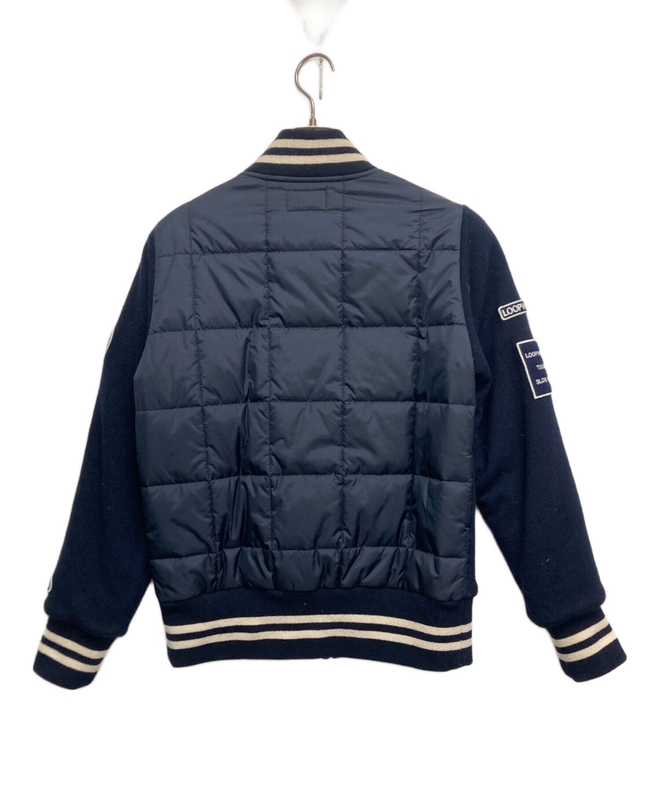 LOOPWHEELER Wool stadium jacket Size: SMALL Navy … - image 2