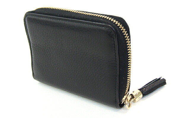 GUCCI ブラックレザー　コインケース　ソーホー Gucci Coin Case Soho Interlocking G 351484 Black Leather