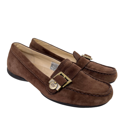 UGG Crawford Brown Suede Leather Slip On Buckle Strap  display picture 2