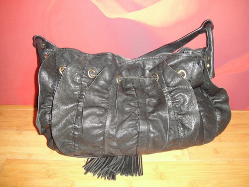 negro cuero Bolso de con bandolera borla magn qaxPt8