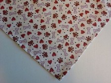 Dog Bandana/Scarf, Paw Prints, Hearts, Bones, Valentines, XS, S, M, L