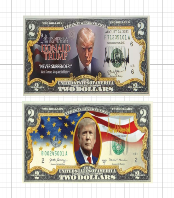 Color Donald Trump $ 2 Bill Credit Debit Card Skin MAGA Holographic Sticker ATM