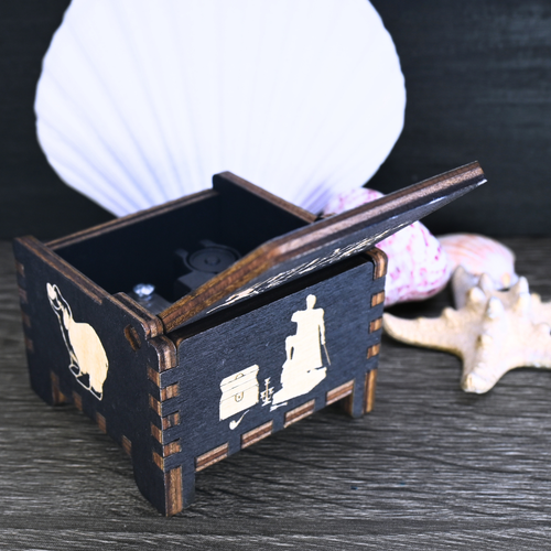 Little Mermaid Music Box Part of Your World Handmade Wooden Automatic Wind-Up v1 - Picture 4 of 9