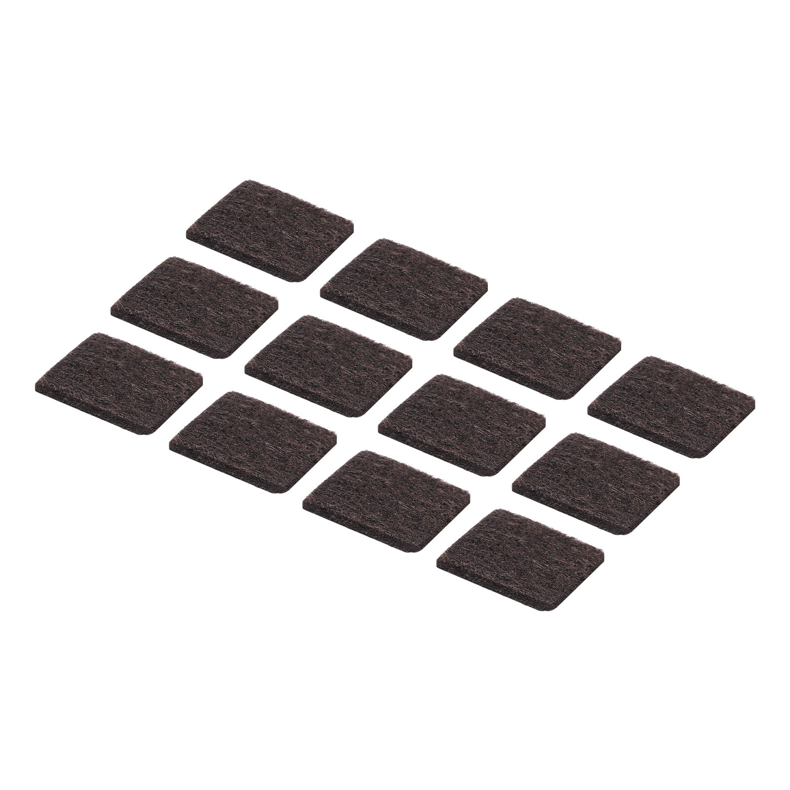 24pcs Felt Furniture Pads, 1-3/16 Inch Square Chair Leg Protectors, Dark Brown