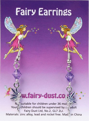 12 x Fairy Earrings Kids Childrens Girls Glitter Princess Party Loot Bag Filler - Picture 5 of 9