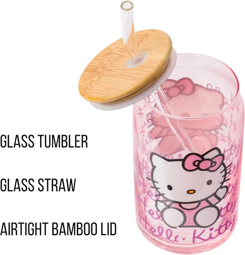 Silver Buffalo Sanrio Hello Kitty Glass Tumbler - Thumbnail 5
