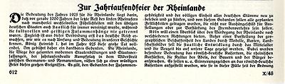 Zur Jahrtausendfeier der Rheinlande Die neue St. Peterglocke des Kölner Doms1924