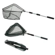  Fishing Landing Net with Telescoping Pole Handle, A: Aluminum Handle, 50" Full
